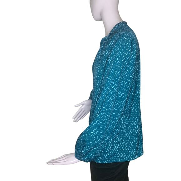 CW Classics Blouse Long Sleeve Green / White Speckles Size M - Picture 5 of 10